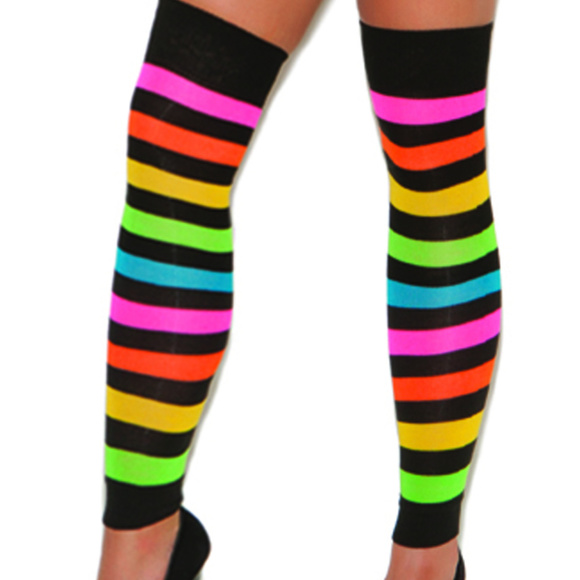 Elegant Moments Accessories Neon Striped Leg Warmers Poshmark